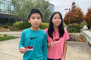 Ruoyun Li, 13, and her younger brother Qingyun Li, 12, are two ofEverett Community College’s youngest students.