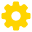warning cogwheel icon