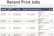 PaperCut job log