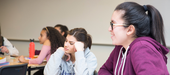 students in high school classroom