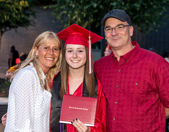 Katherine Osborn and her parents.