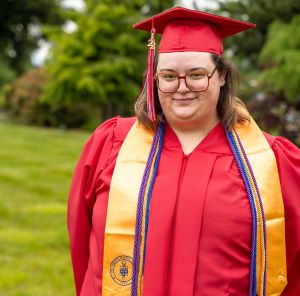 Meg Macdonald in graduation gown