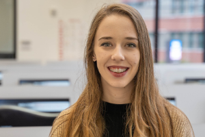 Natalie VanWinkle in the Cascade Learning Resource Center