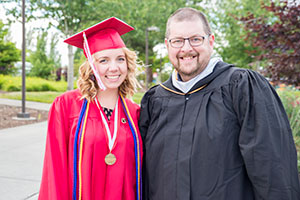 Samantha Chapman with her journalism advisor Andrew Wahl