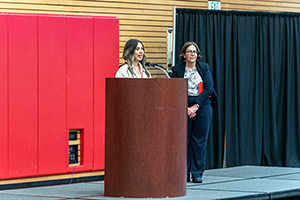 Taylor Garcia at EvCC 2022 Outstanding Graduate Ceremony