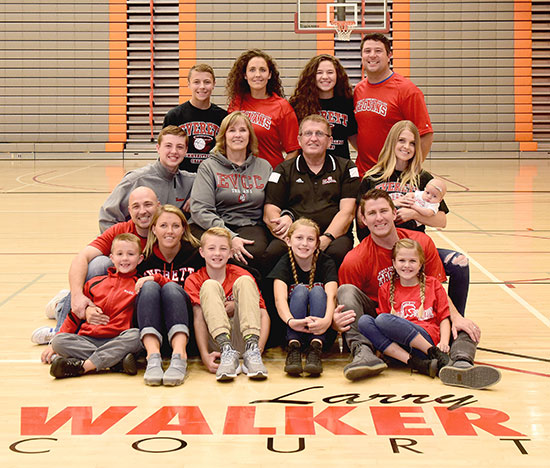 Retired EvCC athletic director Larry Walker and his family.