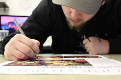 photo of student drawing