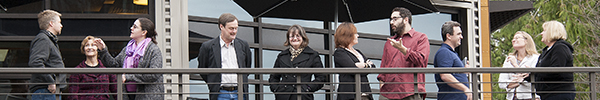 photo of staff on parks student union balcony