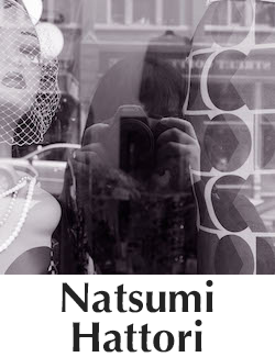 abstract and reflected black and white photo over the words Natsumi Hattori