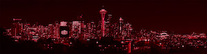 Bob Reese- photo of the Seattle skyline in black and red.