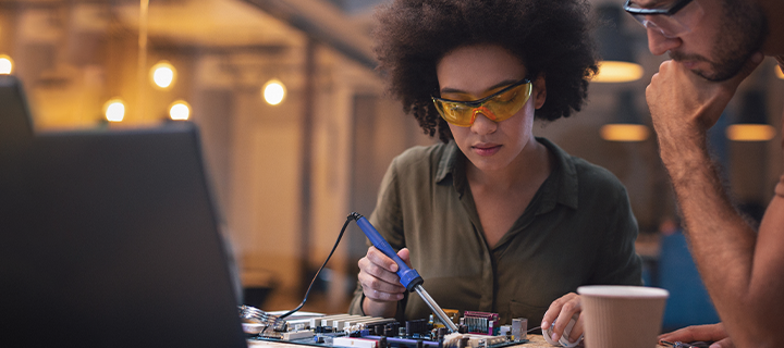 photo of electronics and troubleshooting certificate student