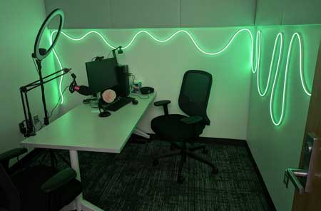 Production Studio with green LED