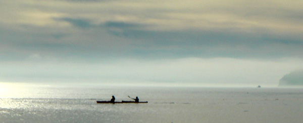 Kayakers in Mist